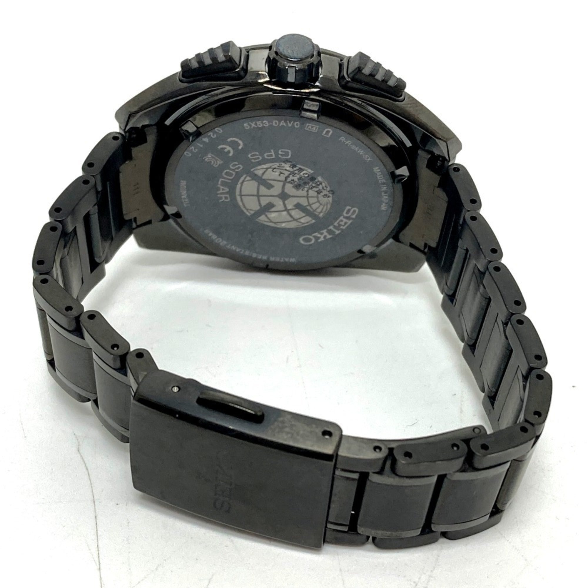 Seiko SBXC069/5X53-0AV0 Astron Global Line Day Date GPS Solar Radio-Controlled Wristwatch Titanium Men's Black — Good