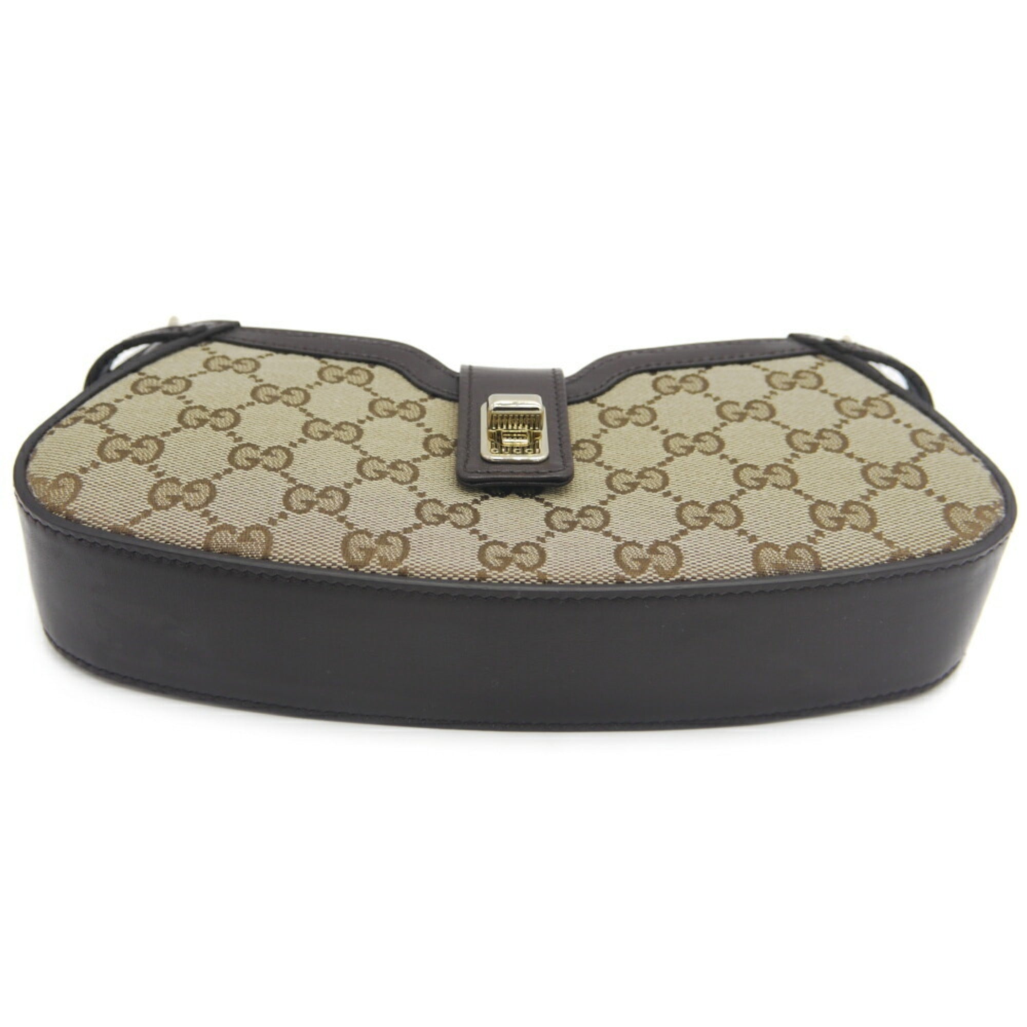 GUCCI Moonside Mini Shoulder Bag in GG Canvas with Sherry Line, Beige, 786015 525040 — Like New