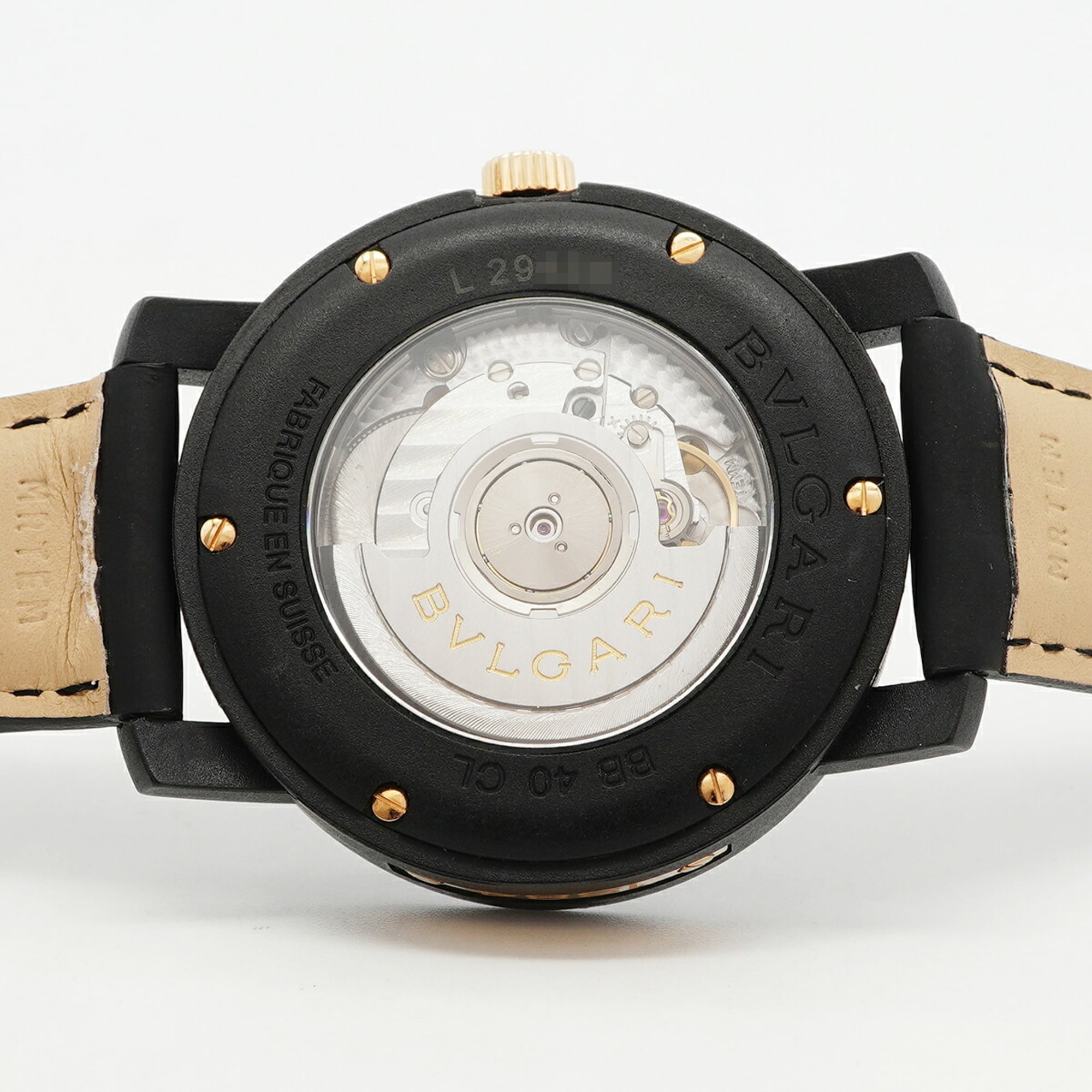 Bvlgari Carbon Gold BB40CL Black Dial Men's Watch — Good