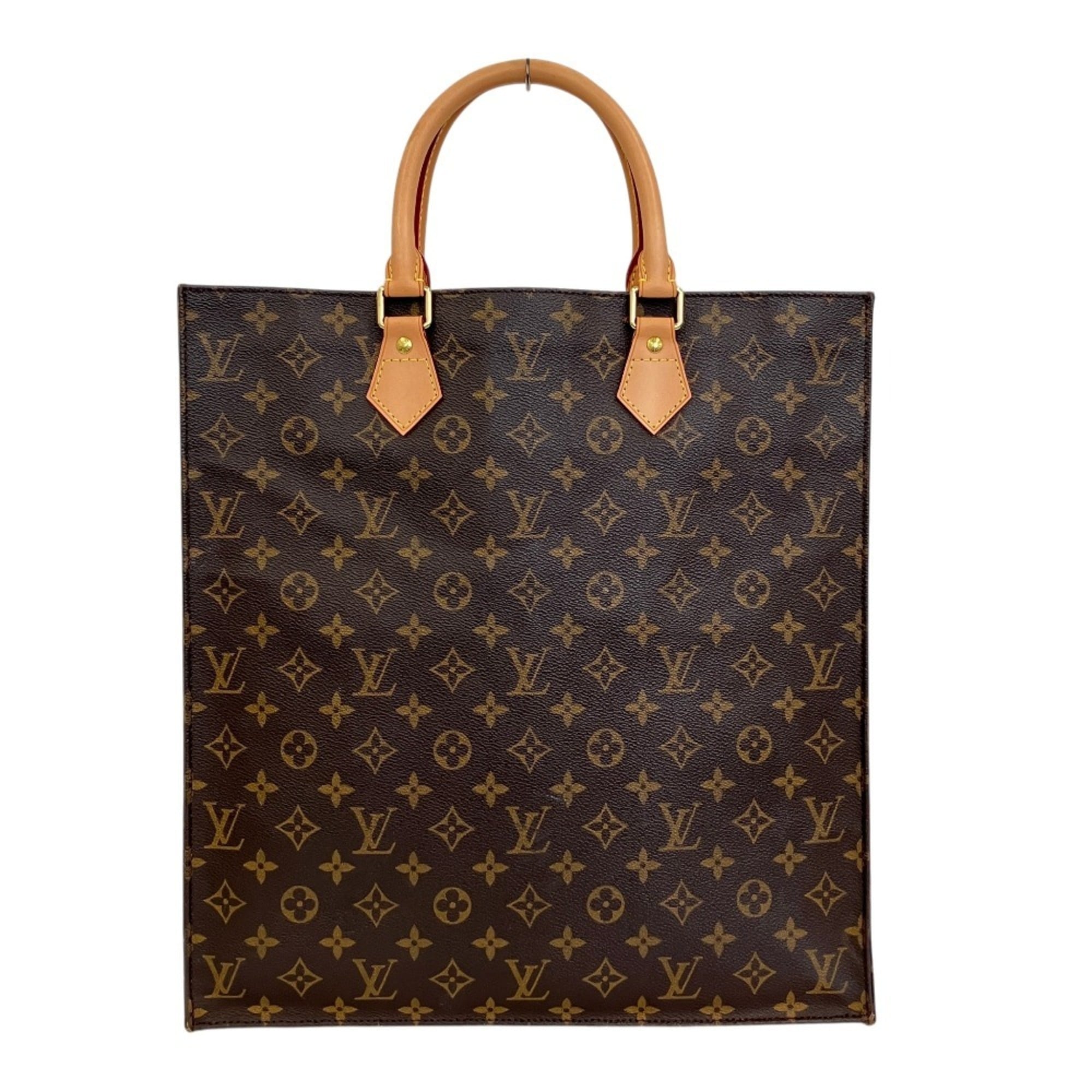 LOUIS VUITTON Louis Vuitton Monogram Sac Plat Handbag M51140 Brown Men's Women's — Like New