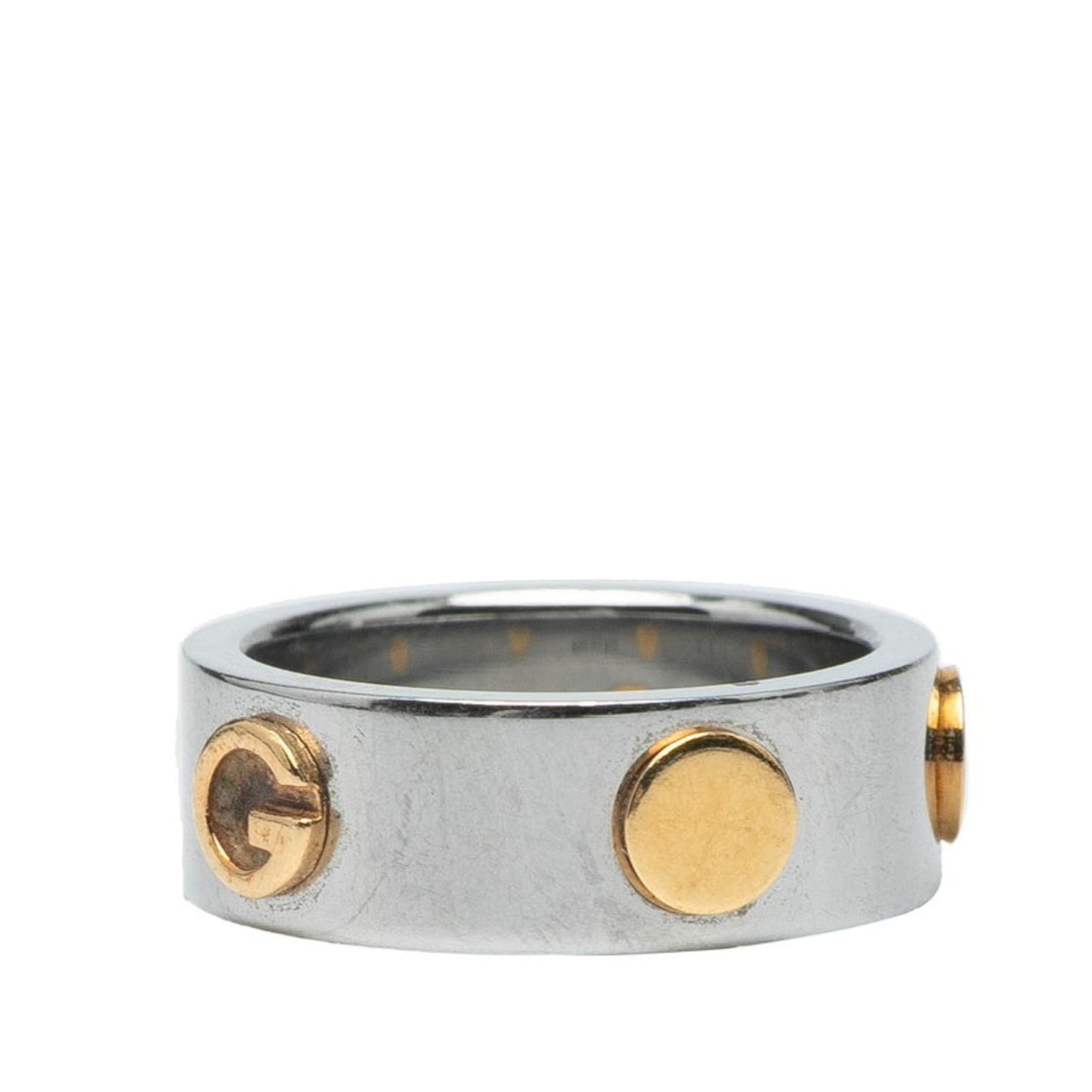 Gucci Combination Ring #13 Silver, Steel, and Yellow Gold for Women