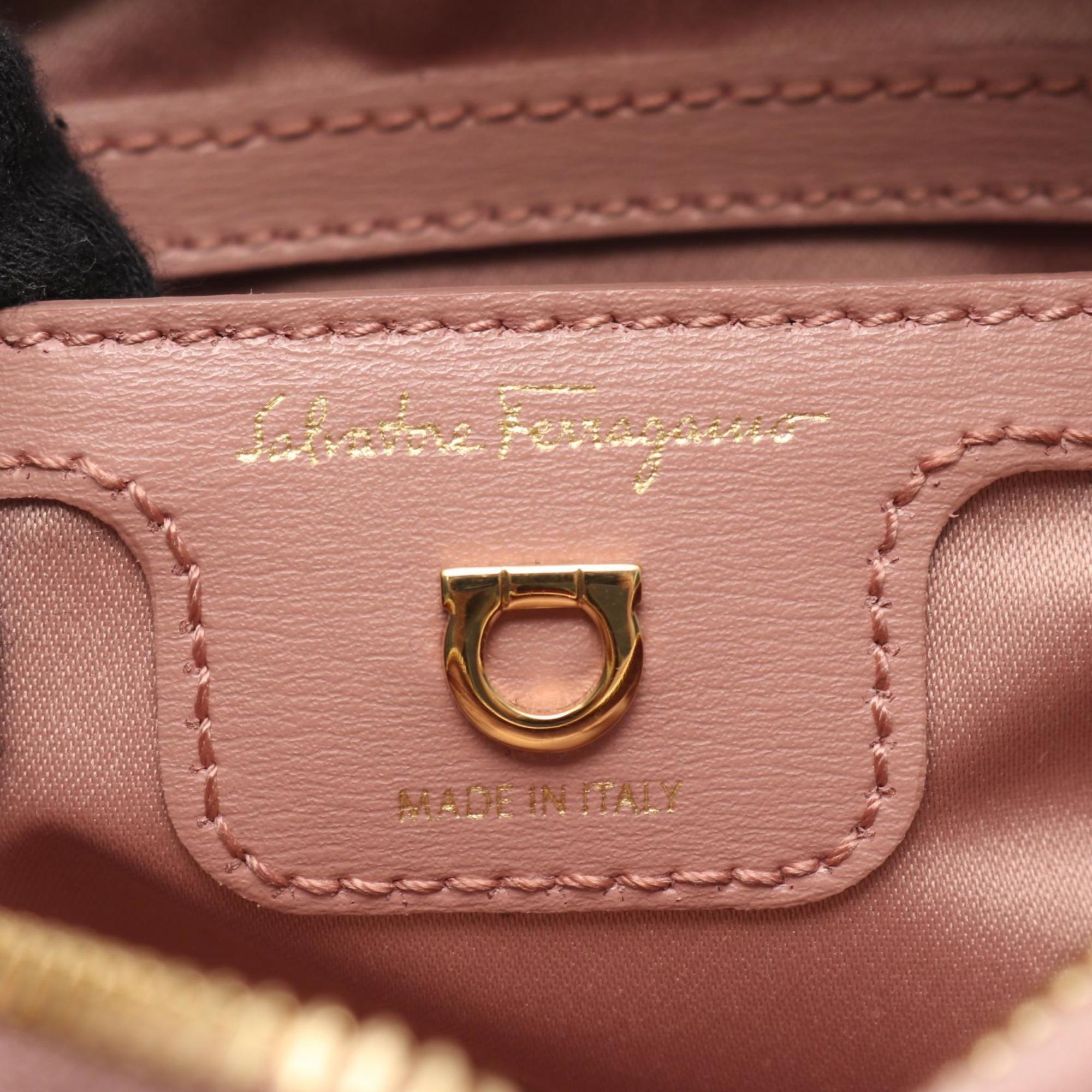 Salvatore Ferragamo GANTIO CITY Gancini Leather Shoulder Bag, Women's, Pink, AU-21 H006
