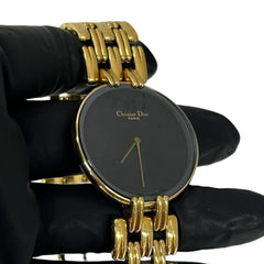 Christian Dior Vintage Baghira GP Quartz Watch Gold Black 38257 — Good