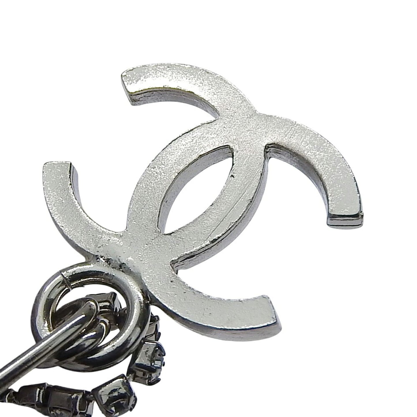 CHANEL Coco Mark Double Pin Brooch A16386 01P Metal Rhinestone
