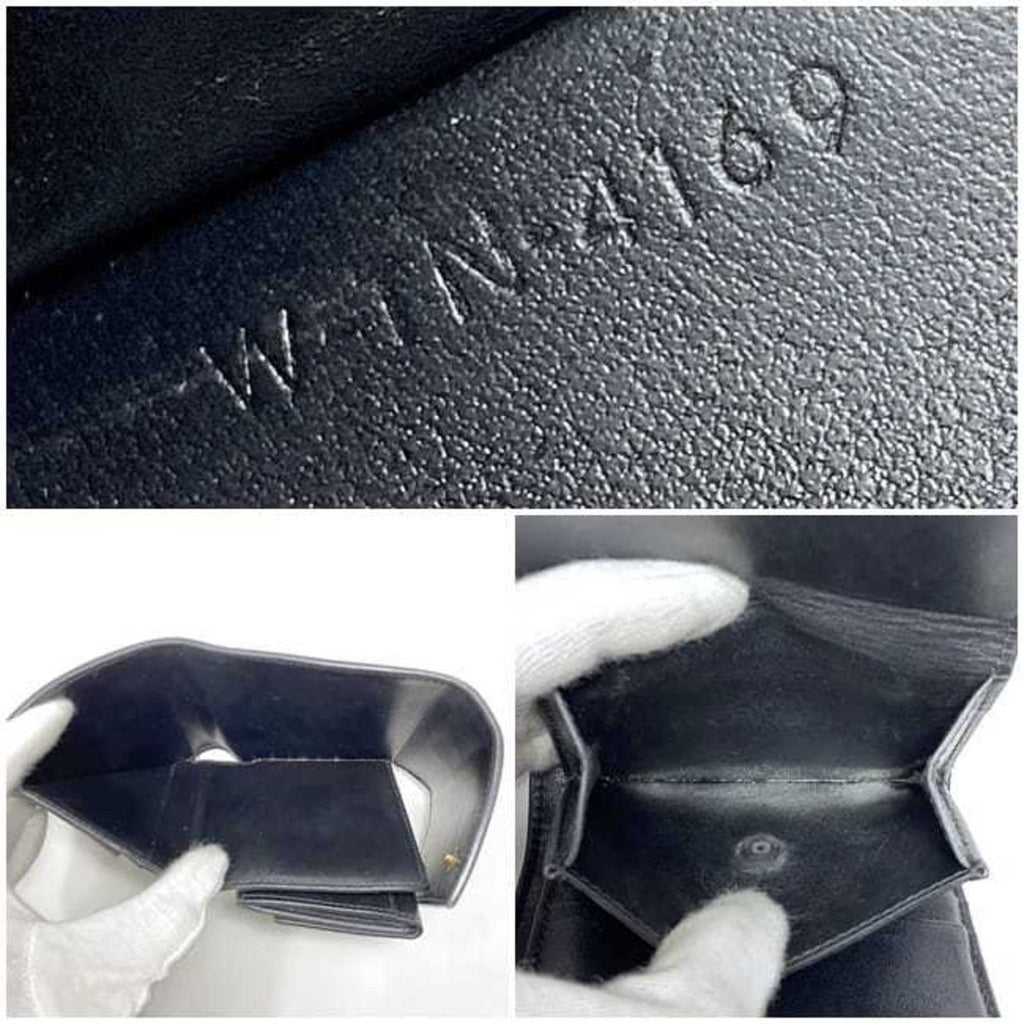 Celine Tri-fold Wallet ec-22834 Black 10B573BEL.38NO Compact Leather W-1N-4169 CELINE Mini Women's Men's Folding