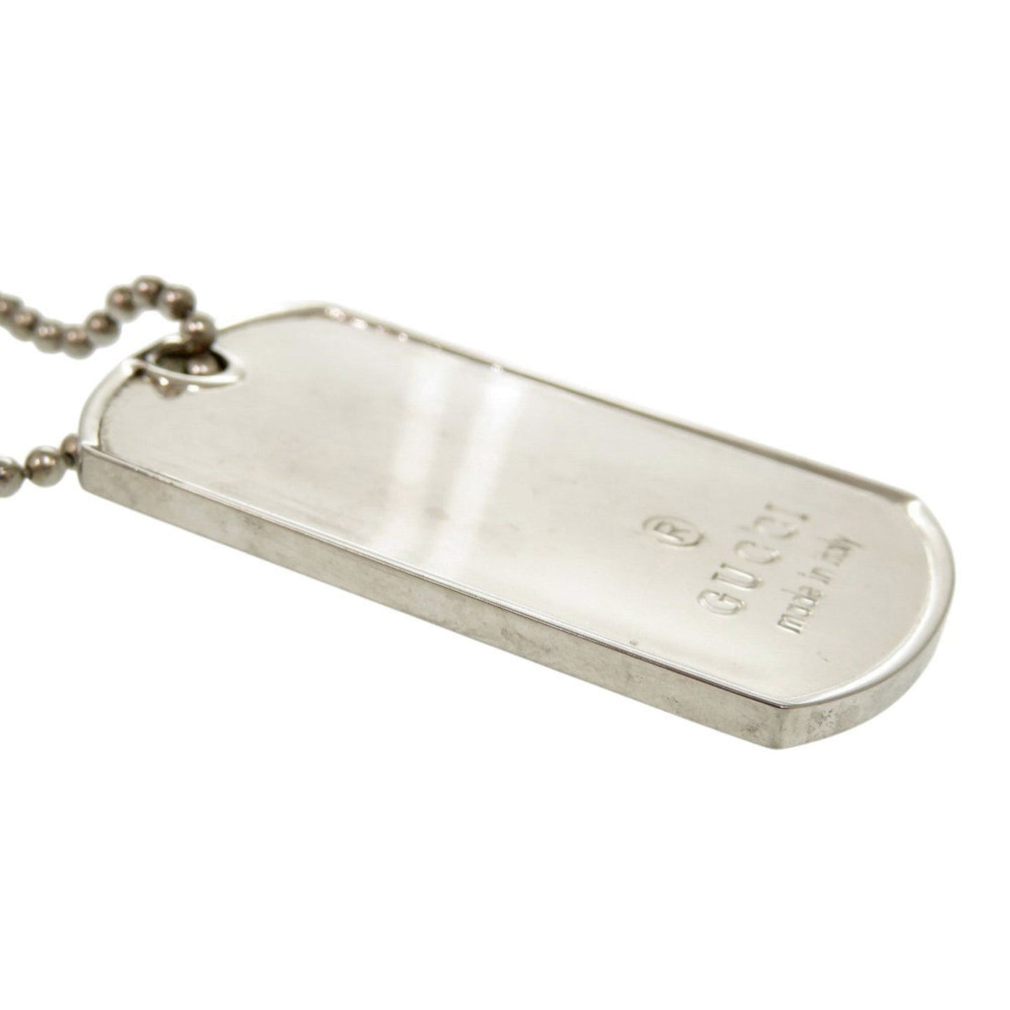 Gucci Dog Tag Plate Silver 925 Necklace Pendant 0651 GUCCI