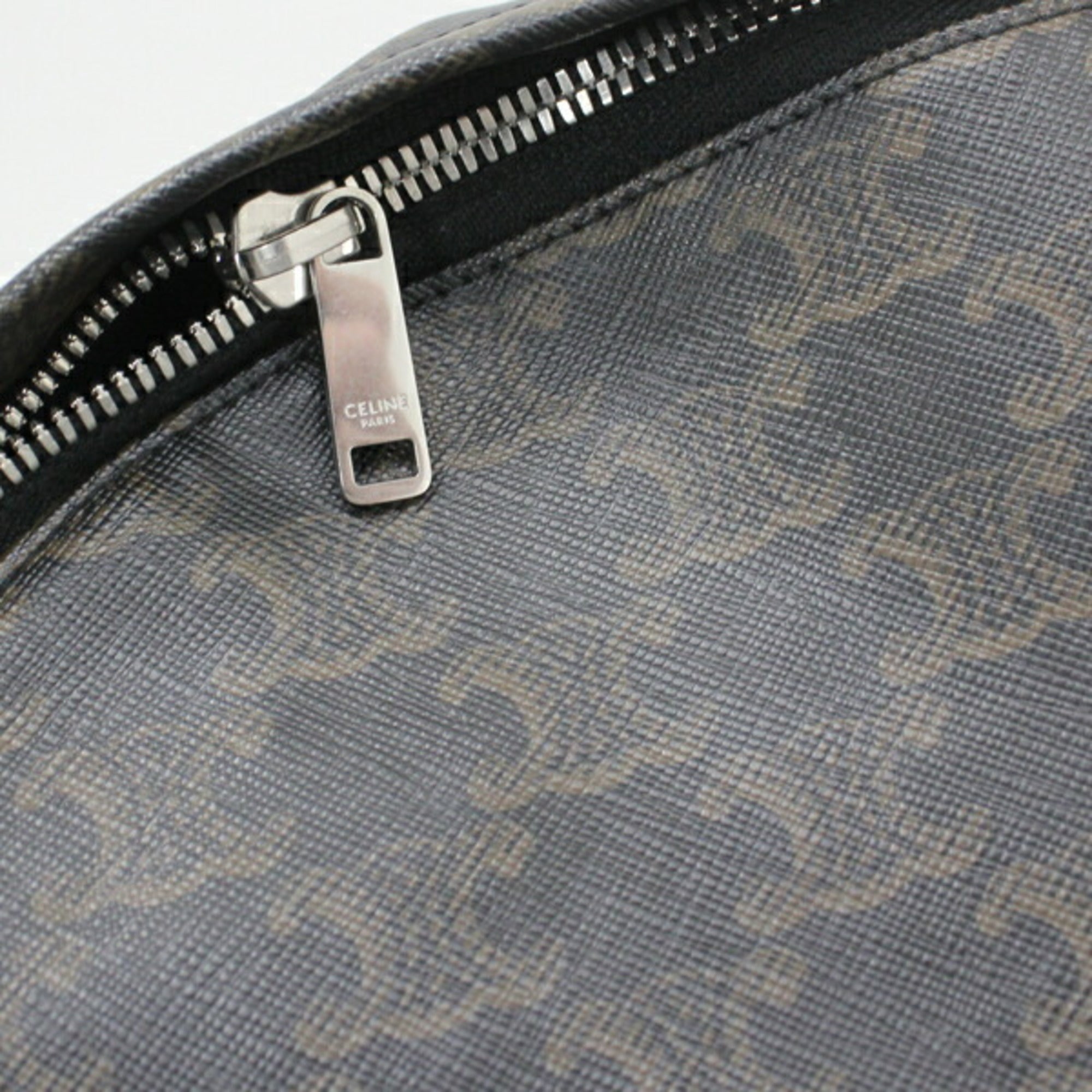 CELINE Backpack Triomphe Canvas Black Brown Rucksack Men's 188382BOV T5686 — Like New