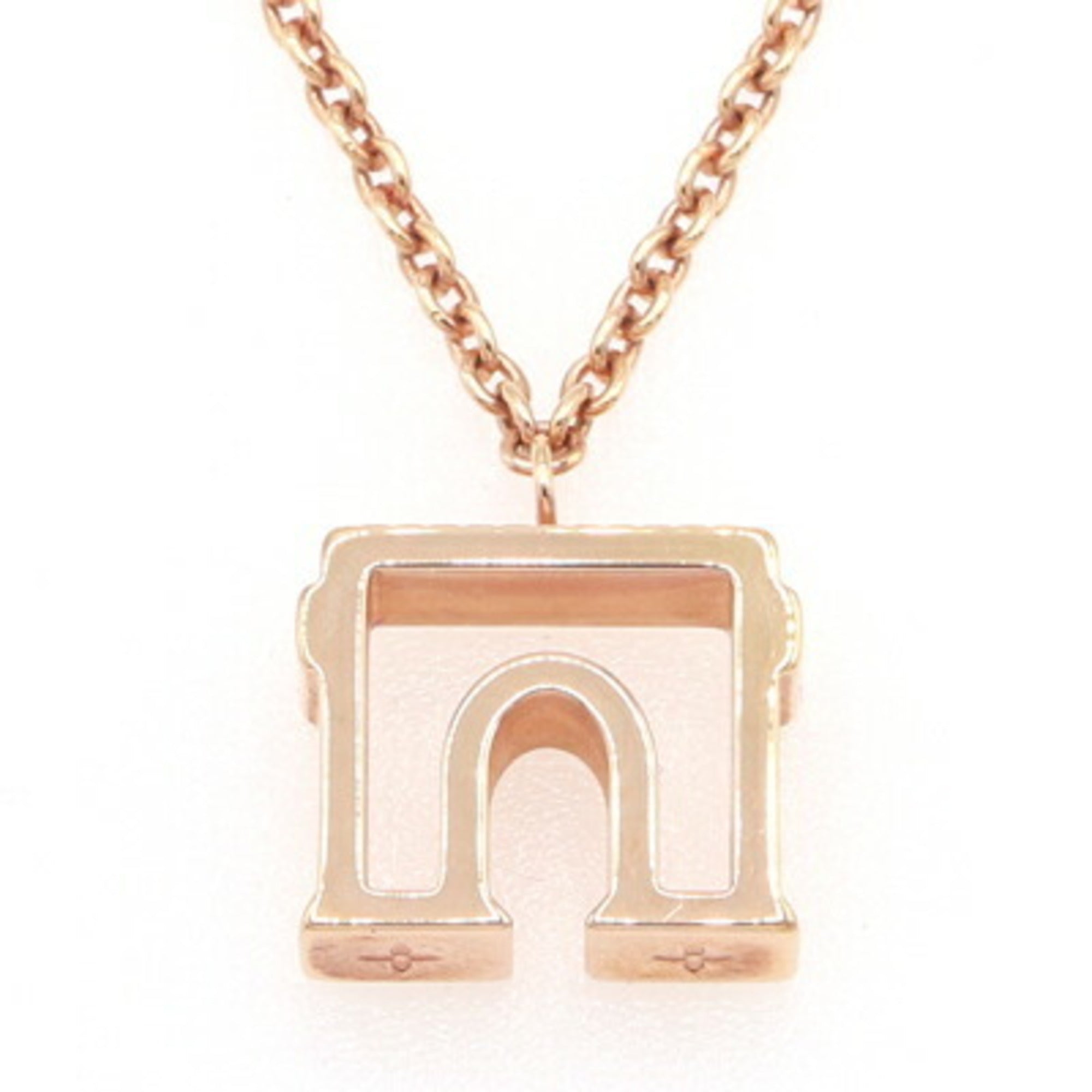 Louis Vuitton Necklace LV & Paris Arc de Triomphe M00524 Rose Gold Metal Pendant LOUIS VUITTON — Like New
