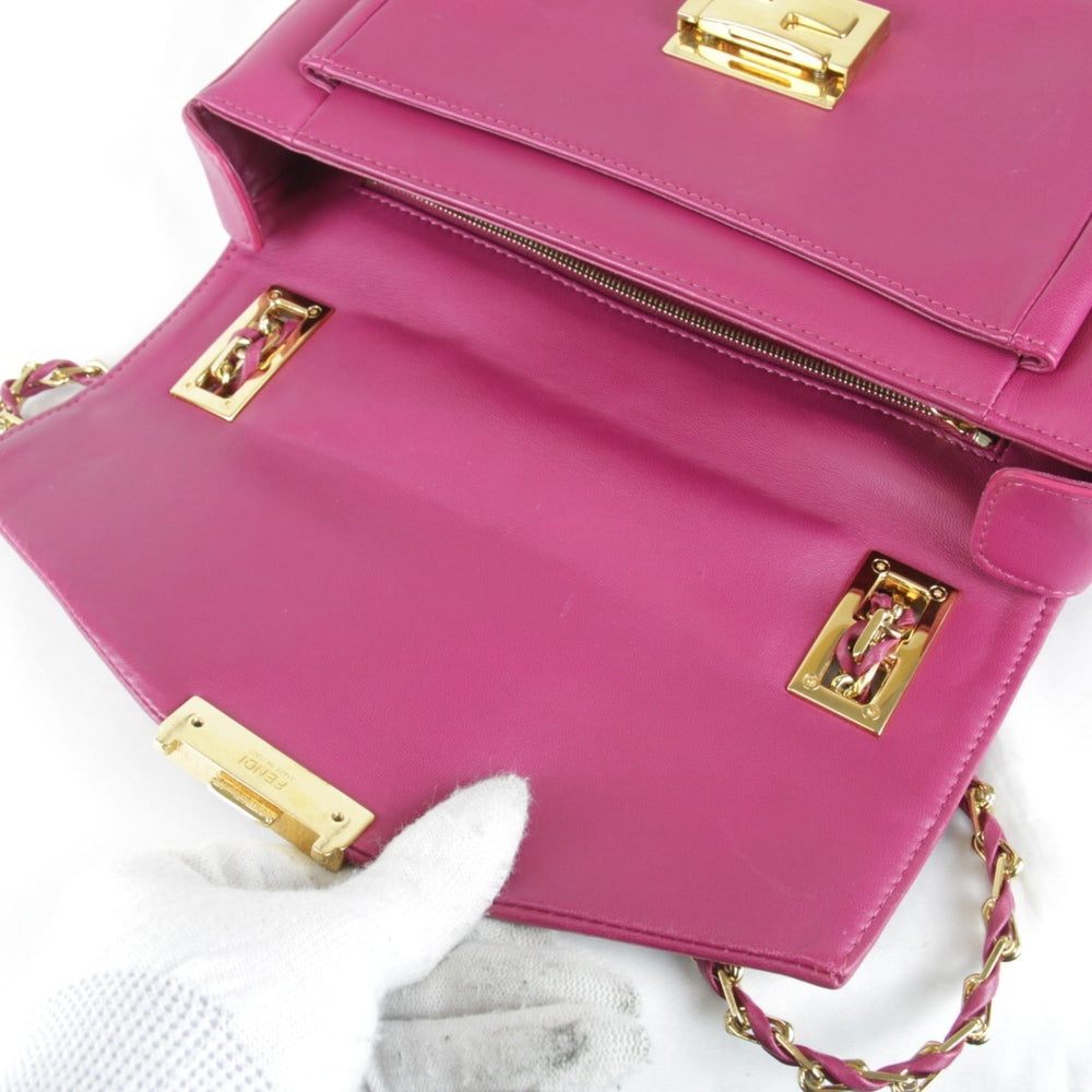 FENDI shoulder bag, leather, pink, women's — New - Store Return