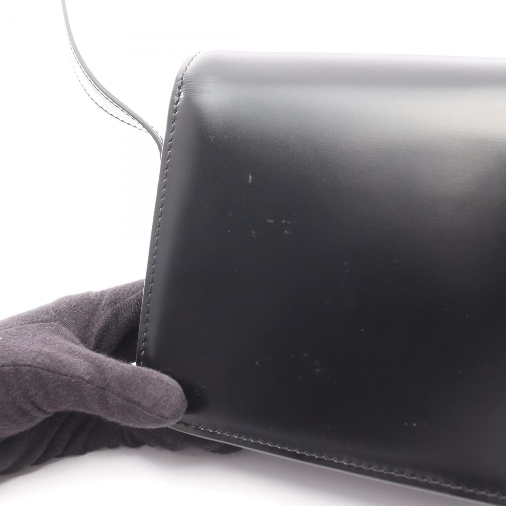 Celine Teen Triomphe Shoulder Bag, Leather, Women's, Black, 199233BF4