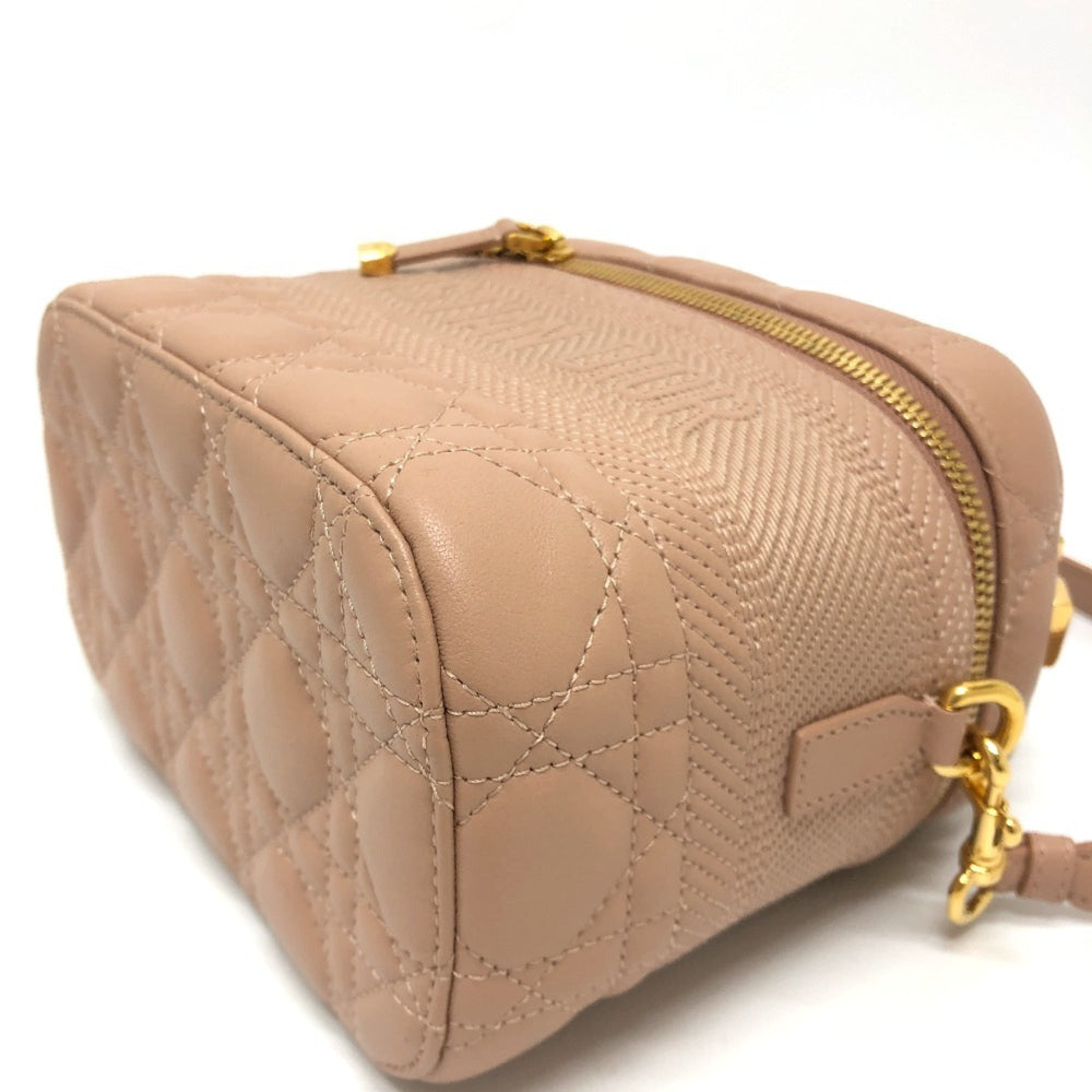 Christian Dior Dior Travel Small Vanity Bag Cannage Stitch Handbag Lambskin Canvas Women's Pink E-240503-12 — New - Store Return