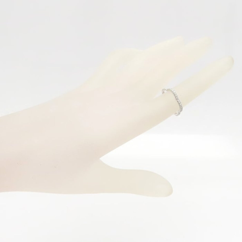 CHANEL Camellia Diamond Eternity Ring, Size #48, 18K White Gold, Women's, J3211 295242 — Like New