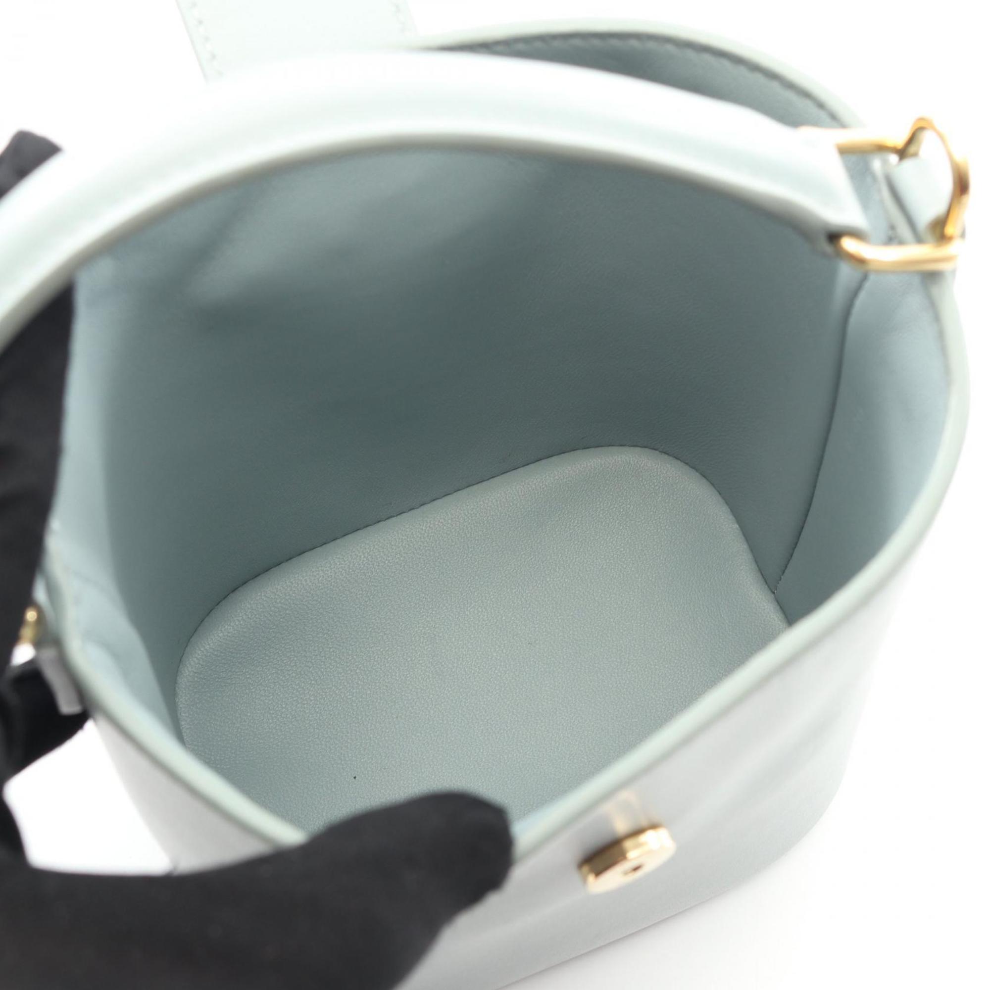 Celine Triomphe Mini Bucket Louise Handbag, Leather, Women's, Blue, 10N473GHJ.07IC