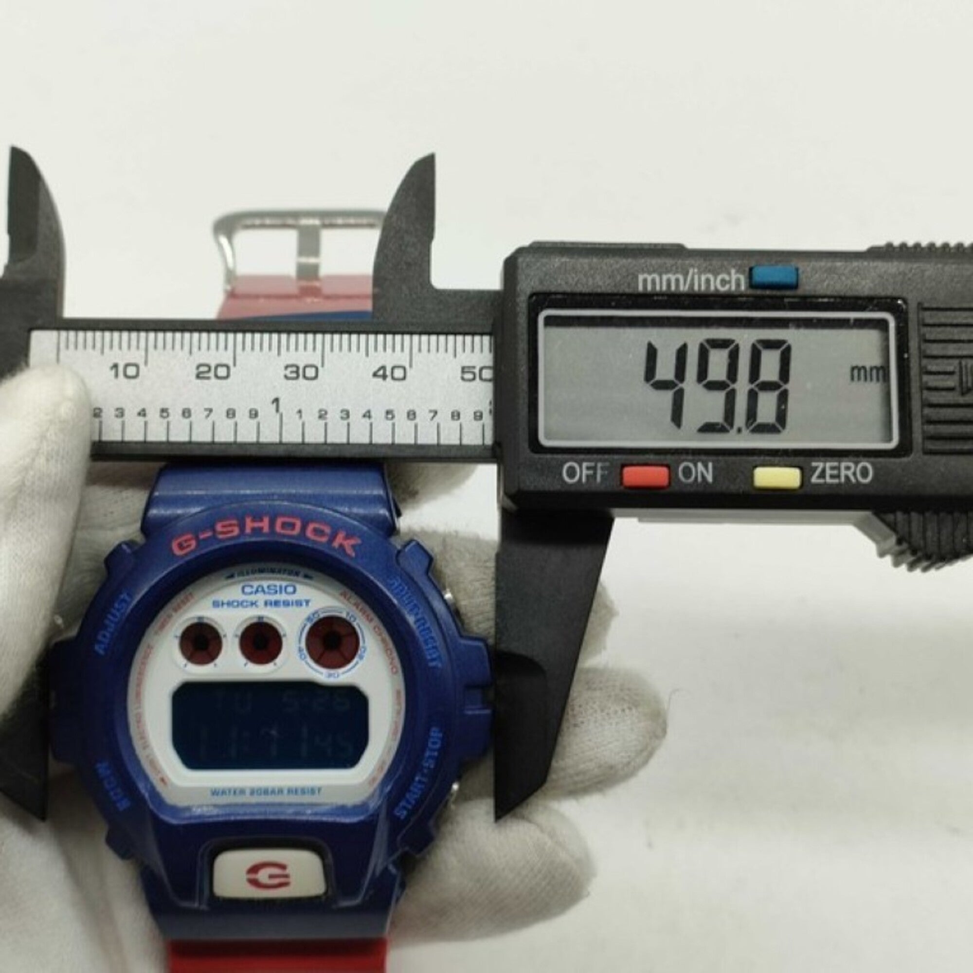 CASIO G-SHOCK DW-6900AC White Blue Red Resin Men's Watch — Good