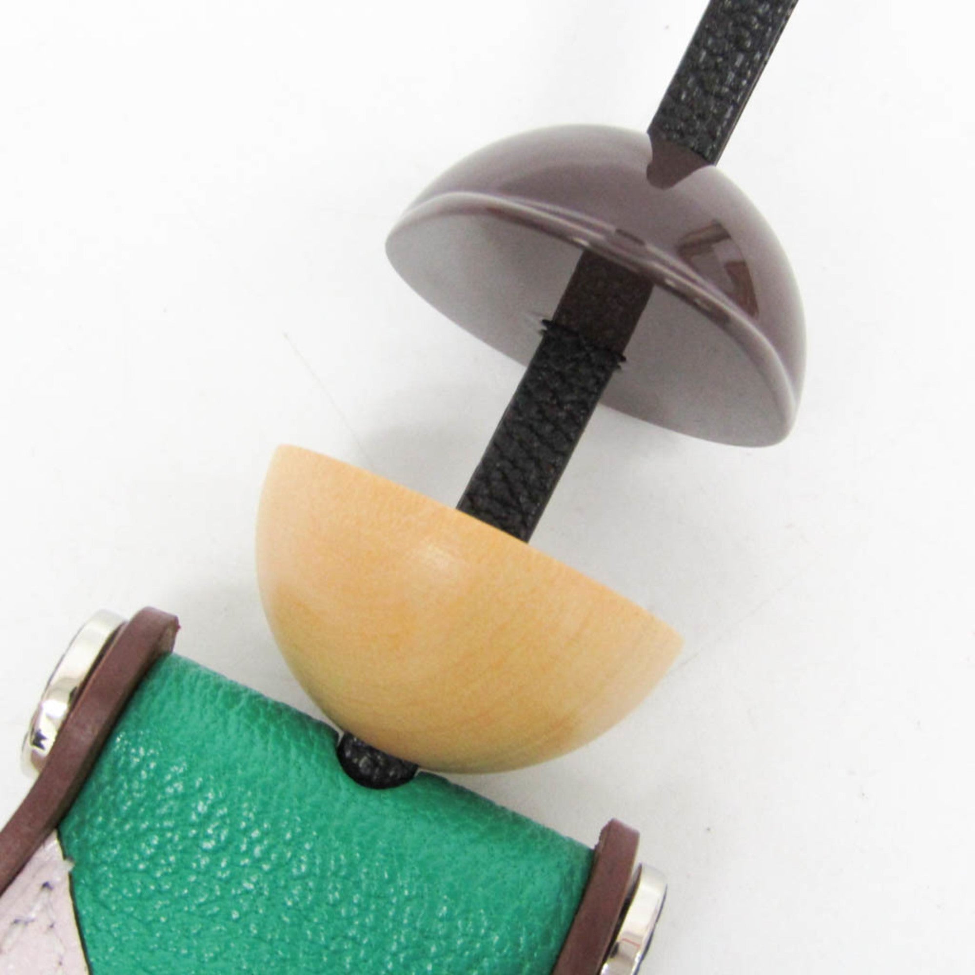 Hermes Barenia Leather,Chevre Myzore Leather Handbag Charm Brown,Green,Light Pink Jockey Charm — Like New