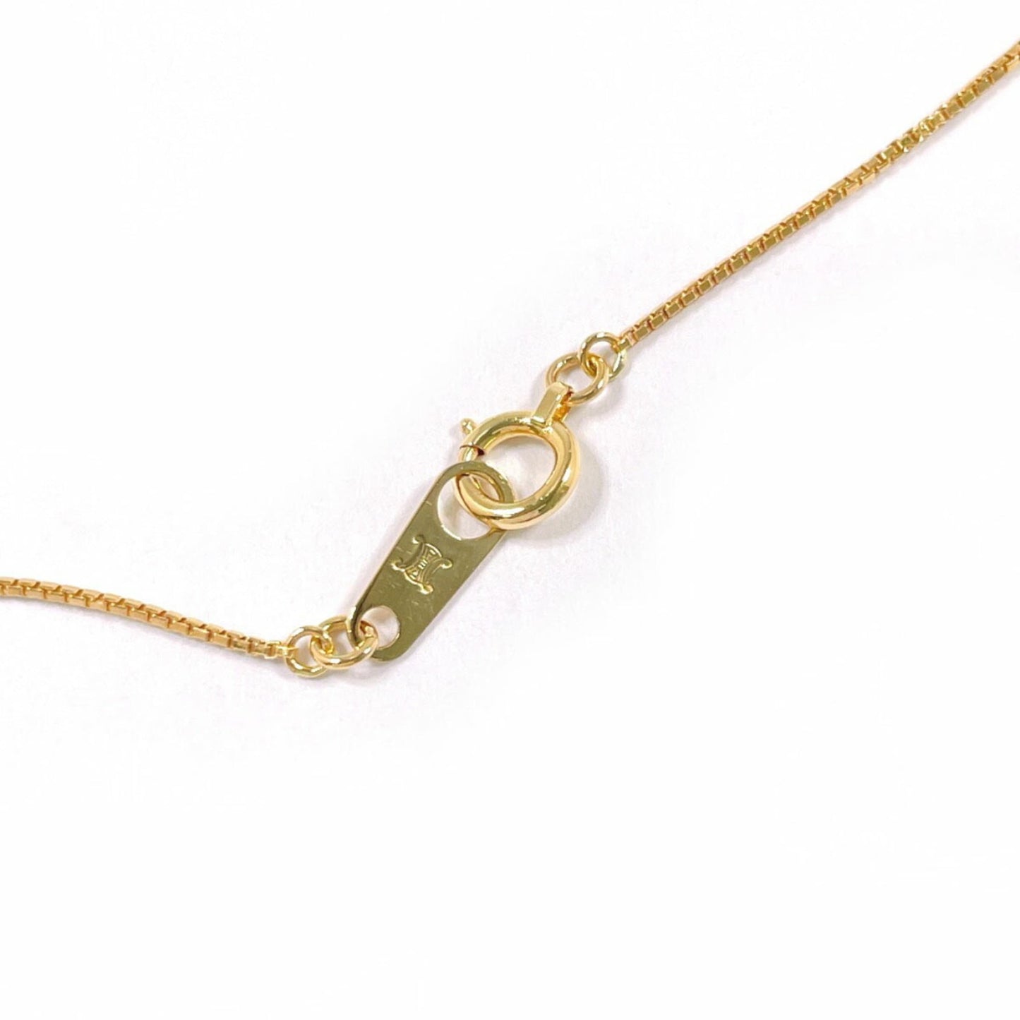 CELINE Triomphe Necklace in 18K Yellow Gold with Diamonds for Women