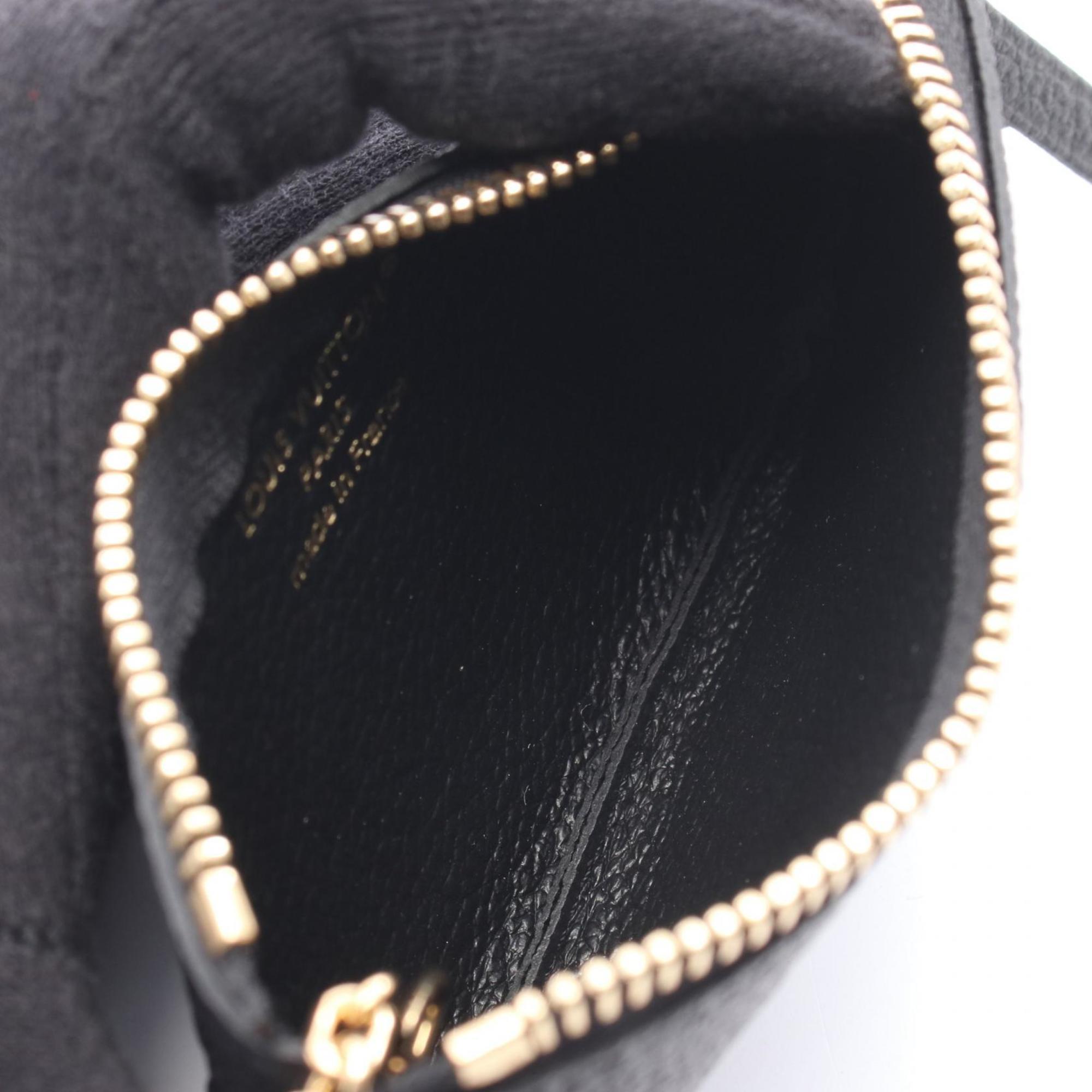 Louis Vuitton Monogram Empreinte Pochette Cle Wallet with Coin Purse, Leather, Women's, Black, M80879