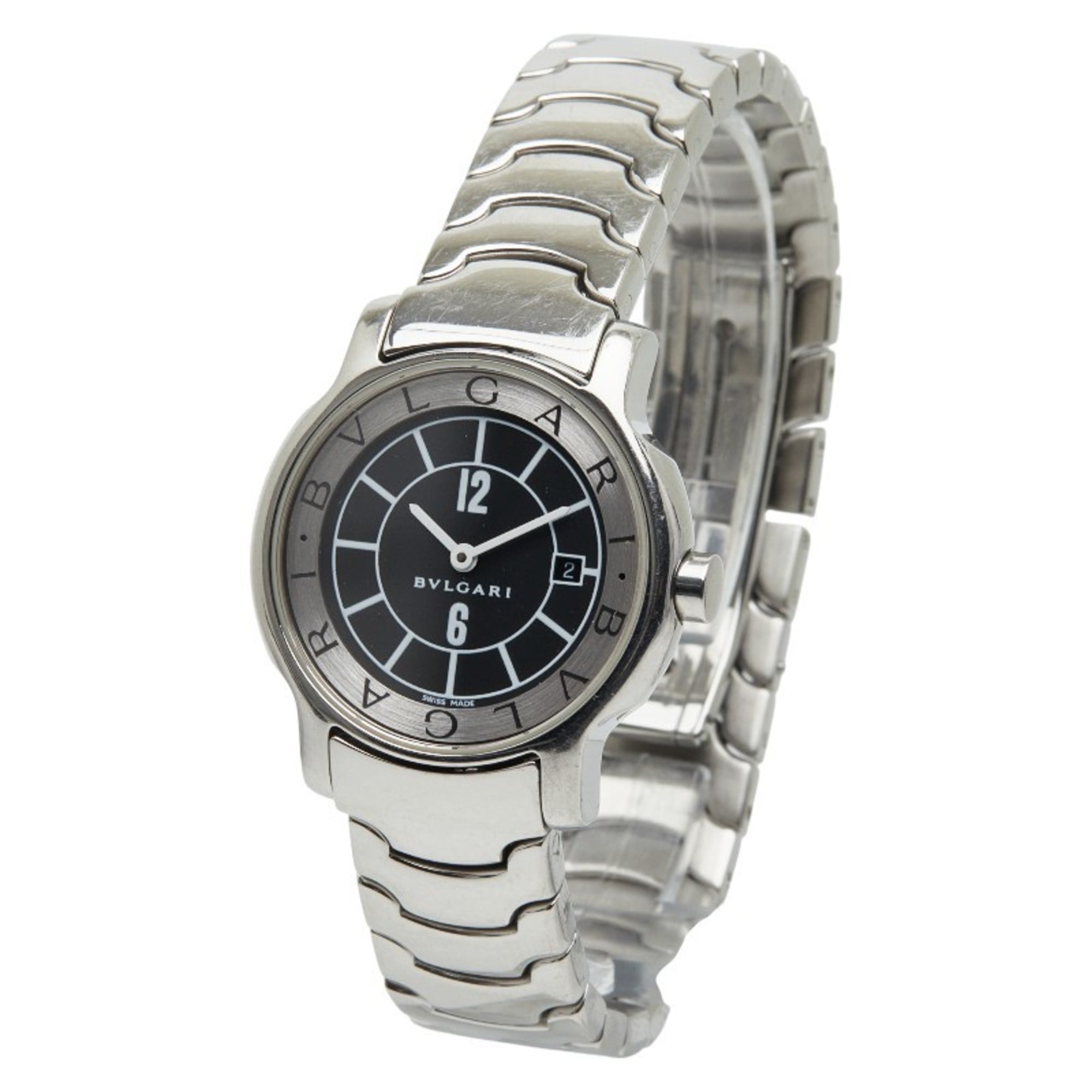 Bvlgari Solotempo ST29S Quartz Watch with Black Dial and Stainless Steel, Women's — Good