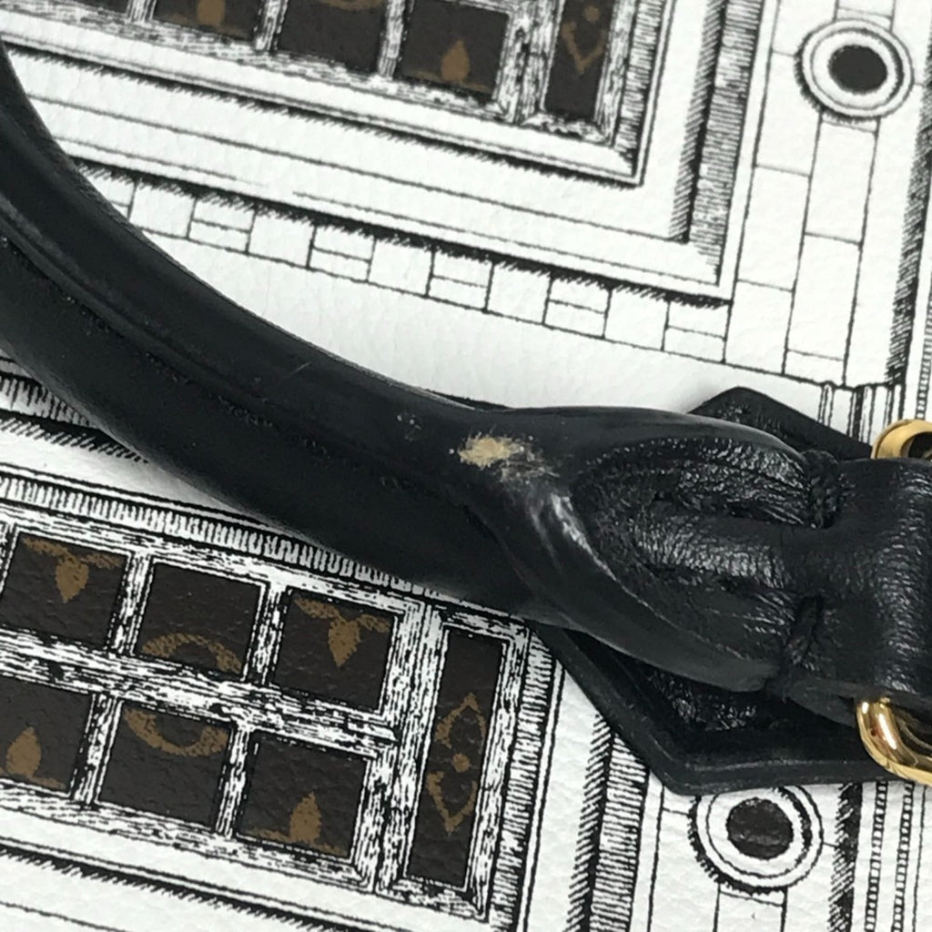 LOUIS VUITTON M80991 Fornasetti Collaboration Petite Sac Plat Bag, Crossbody Handbag, Pochette, 2-Way Shoulder Leather, Women's, White