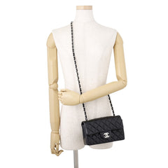 Chanel Chain Shoulder Bag Mini Matelassé Coco Mark Lambskin A69900 CHANEL Handbag Black Women's — Like New