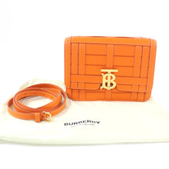 BURBERRY Burberry TB hardware 2-way leather clutch bag/shoulder bag, orange, with dust made in Italy, women's — Like New