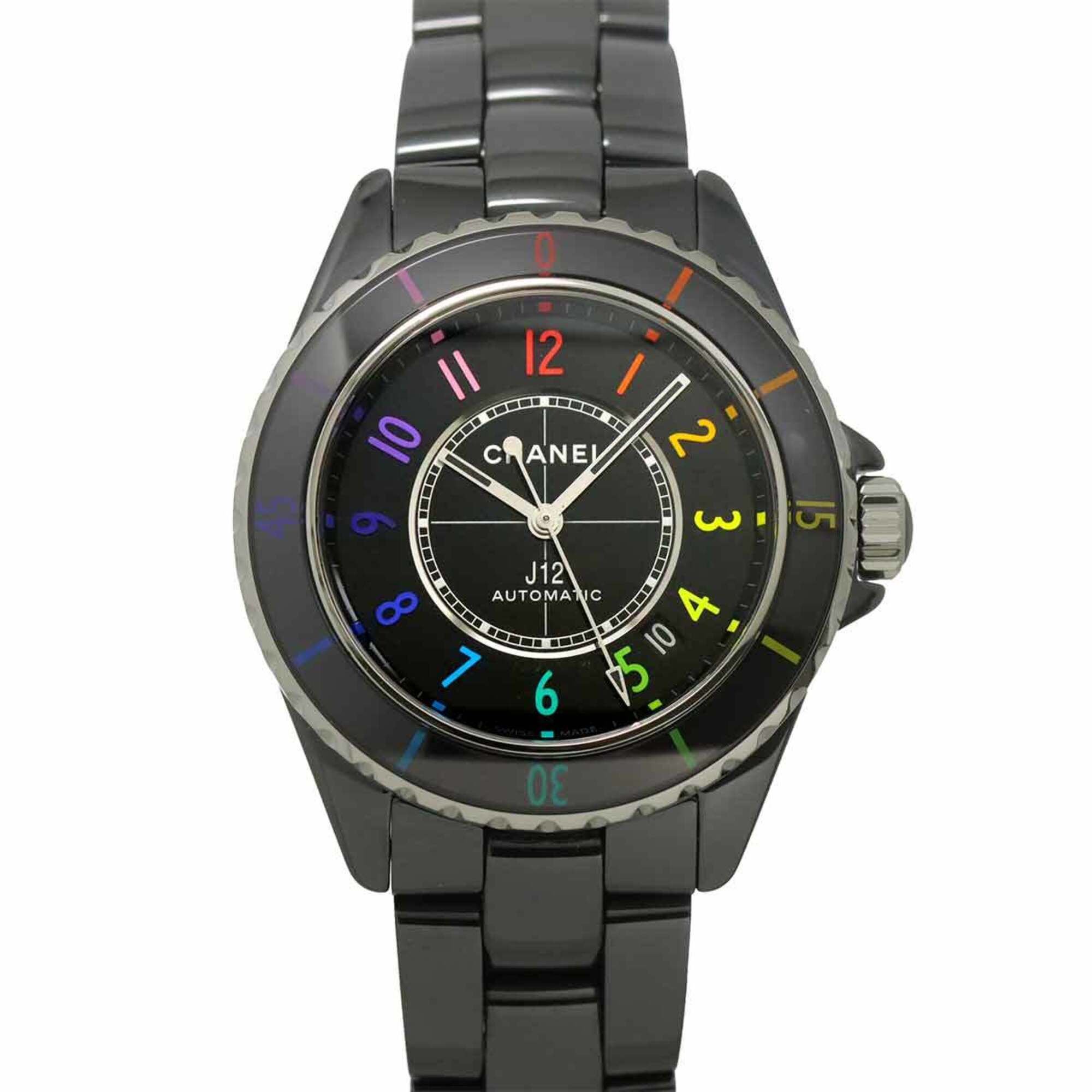 Chanel J12 Electro 38, Limited Edition of 1255 Pieces Worldwide, H7122, Men's Watch, Date, Black Ceramic, Automatic Winding — Like New