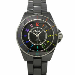 Chanel J12 Electro 38, Limited Edition of 1255 Pieces Worldwide, H7122, Men's Watch, Date, Black Ceramic, Automatic Winding — Like New