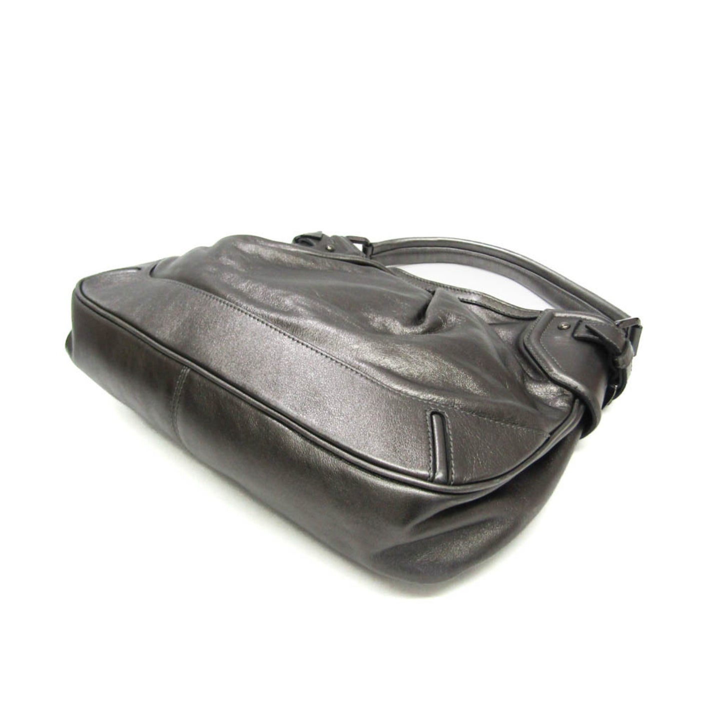 Burberry Women's Leather Shoulder Bag Metallic Gray