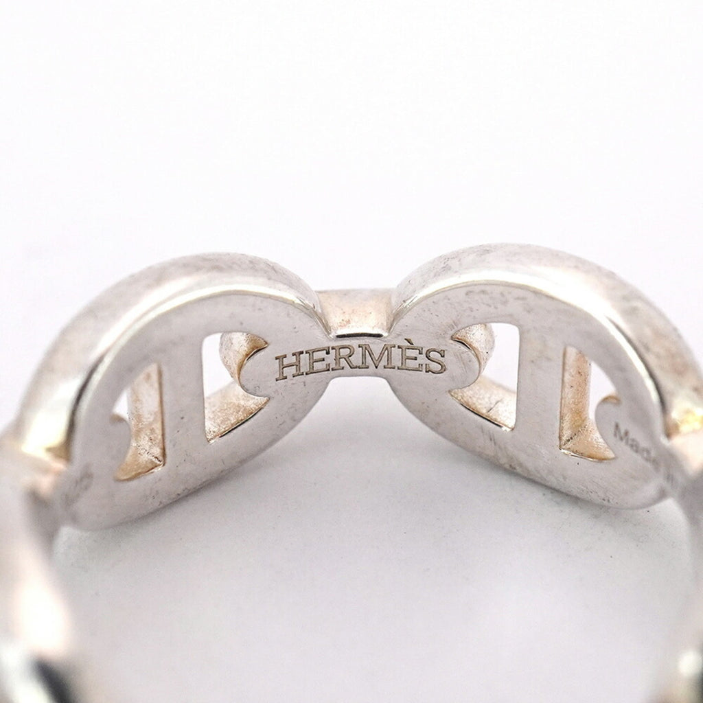 Hermes Ancienne Chaine d'Ancre Ring, Silver 925, #51, Women's
