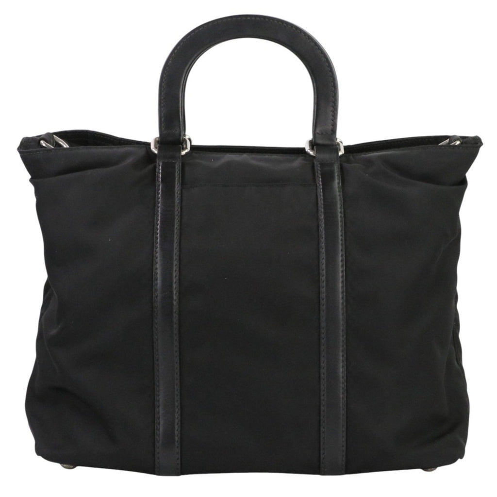 PRADA Prada Nylon Triangle Logo Plate 2-Way Handbag/Shoulder Bag BN1066 Black Women's