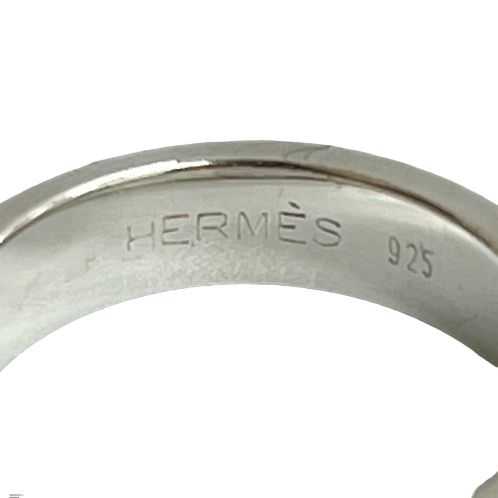 HERMES Santur Silver 925 Ring, Size 9, Women's Jewelry, Silver, 14312