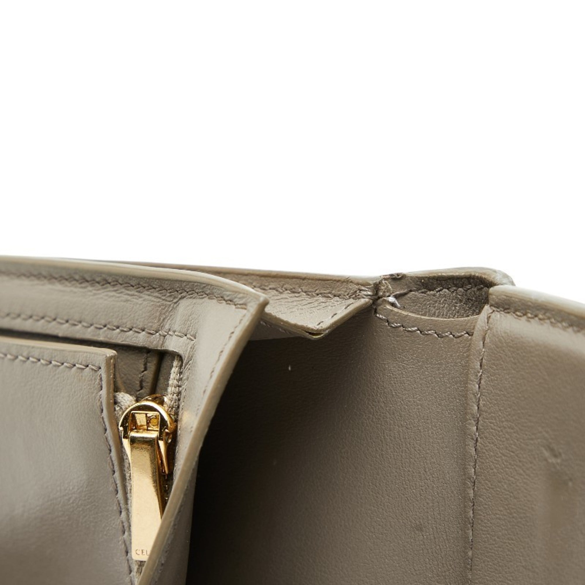 Celine Medium Strap Wallet, Bifold Beige, Blue Leather, Women's, CELINE