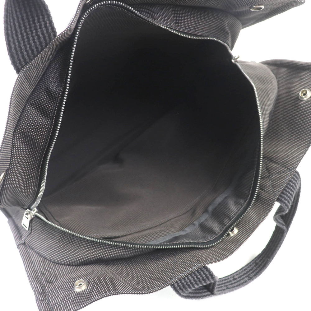 HERMES Air Line MM Silver Hardware Serie Button Canvas Tote Bag Gray Made in France Women's — Like New