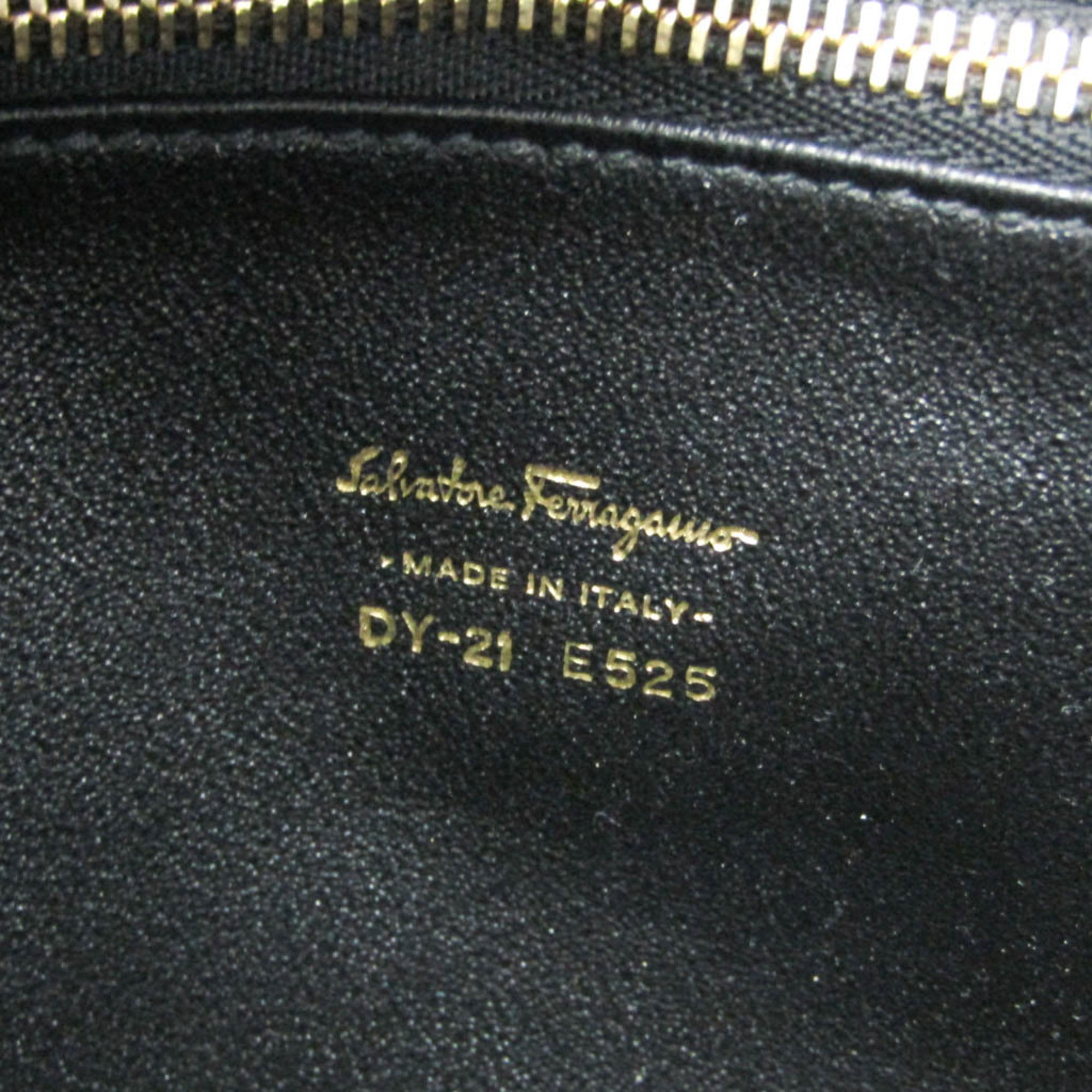 Salvatore Ferragamo Gancini DY-21 E525 Women's Leather Tote Bag Black — Like New