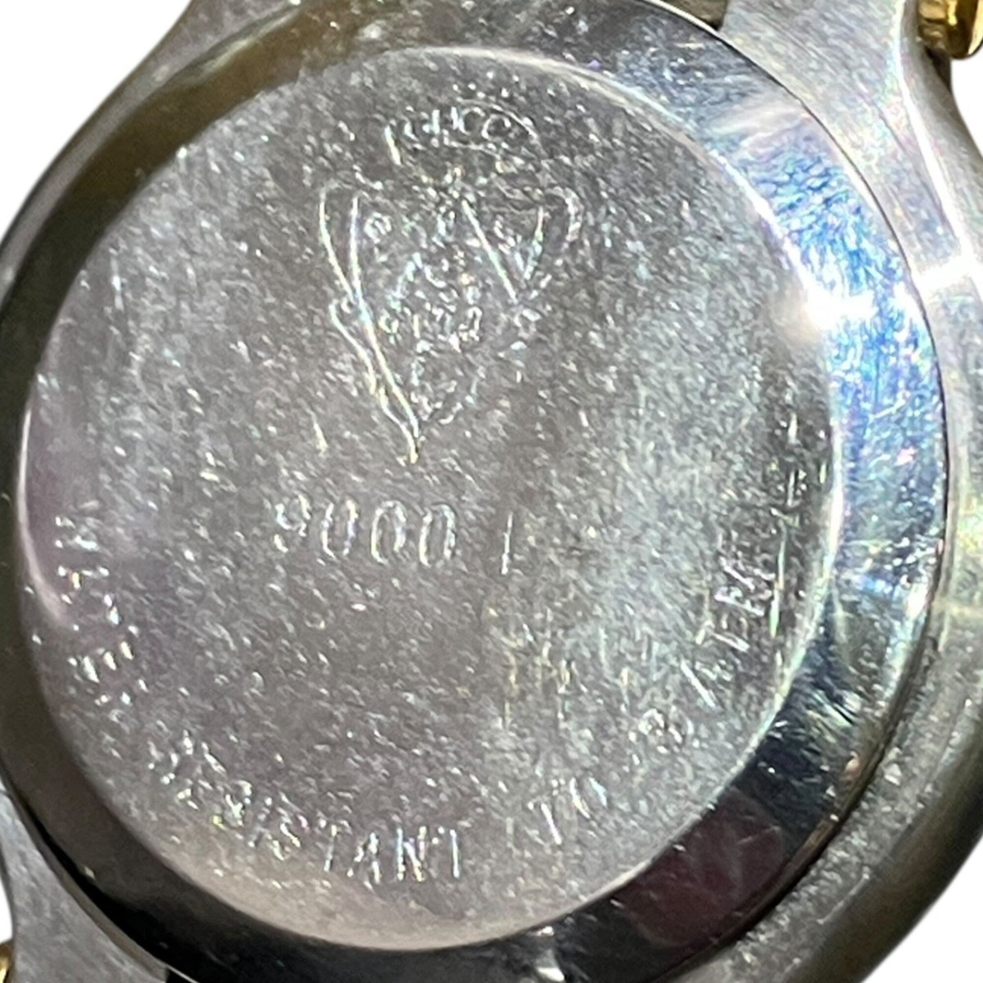 Gucci watch, total weight 51.2g, stainless steel, quartz movement, gold dial, 9000L — Good