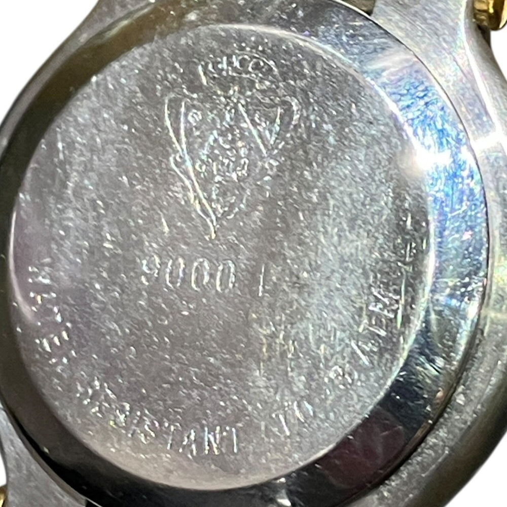 Gucci watch, total weight 51.2g, stainless steel, quartz movement, gold dial, 9000L — Good