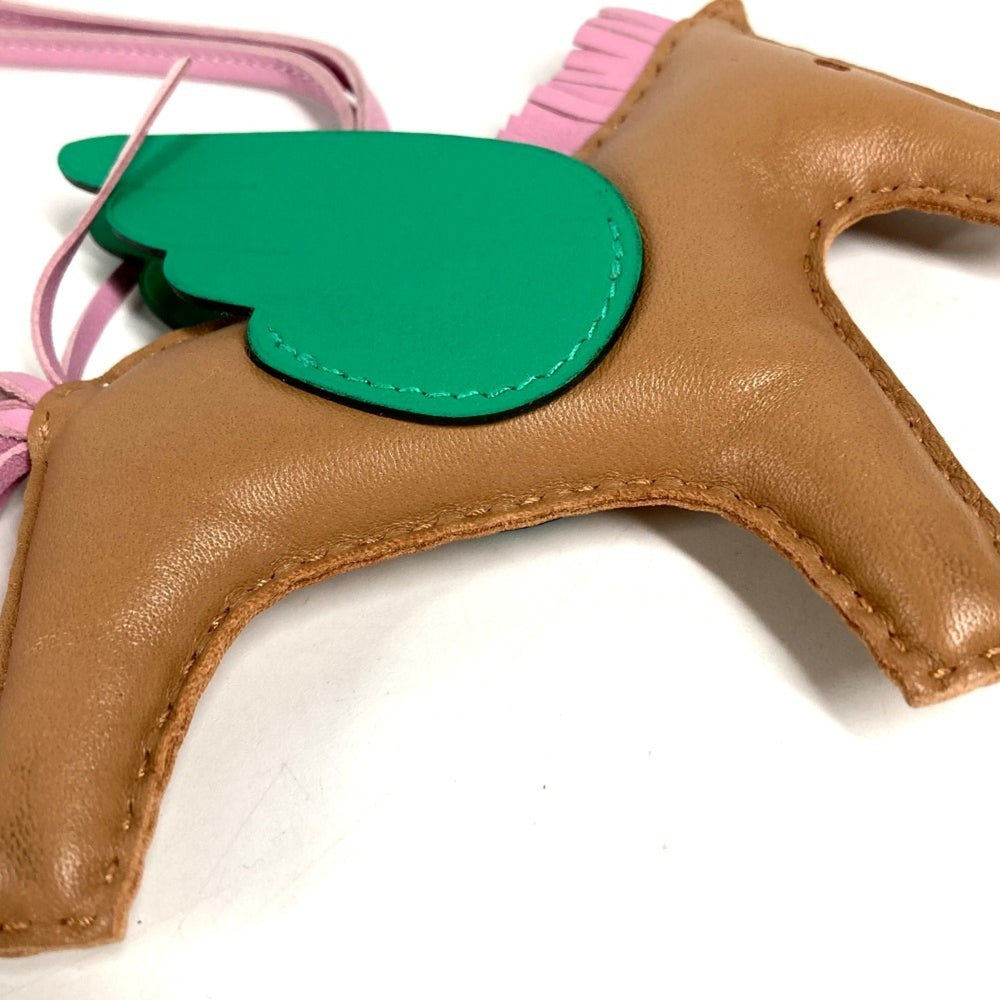 HERMES Hermes Horse Keychain Cheval Rodeo Pegasus MM Accessory Bag Charm Agneau Milo Men's Women's Green Like New — Like New
