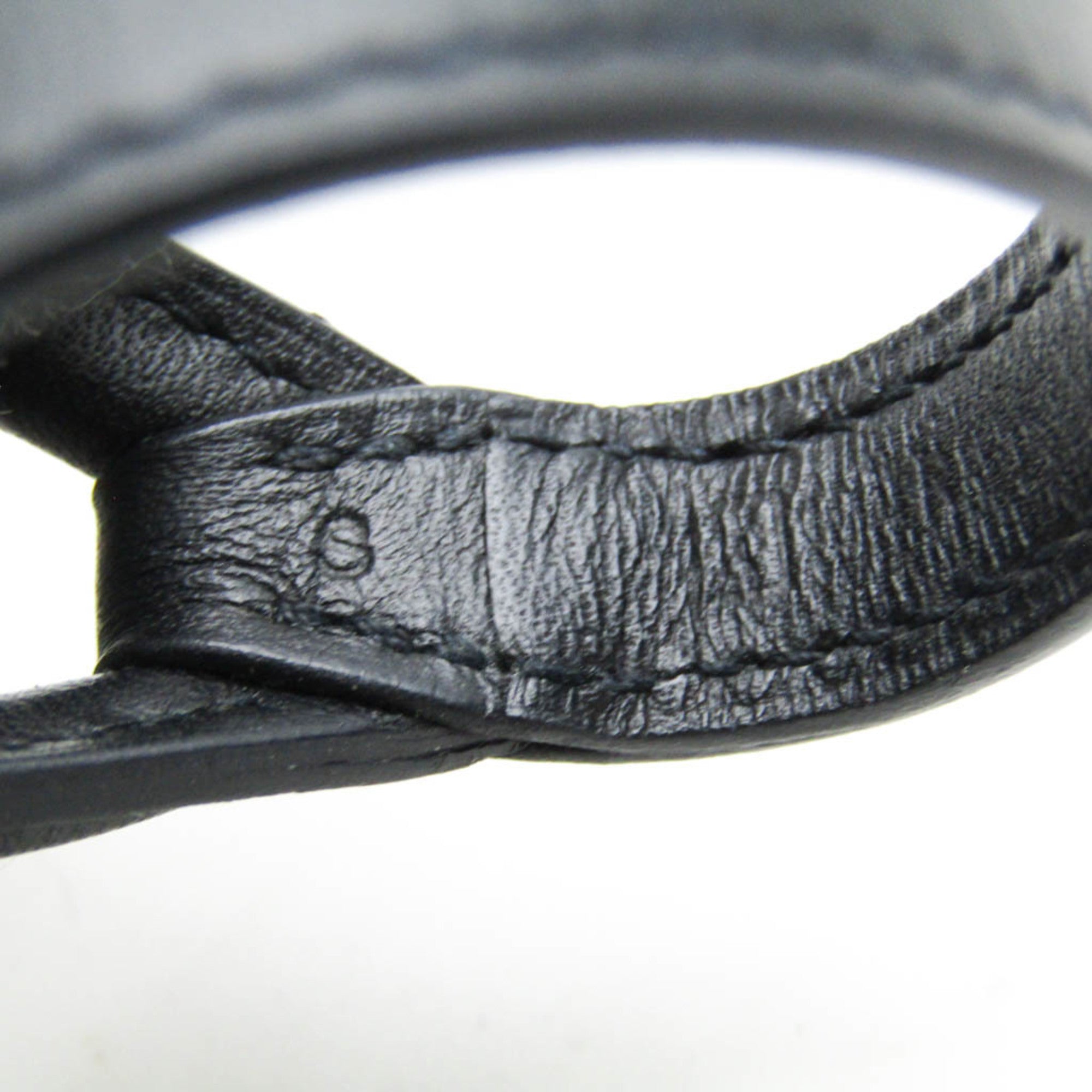 Hermes Leather,Metal Bangle Black,Silver — Like New