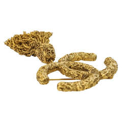 93A CHANEL Vintage Coco Mark Tassel Brooch, Gold, Women's — Like New