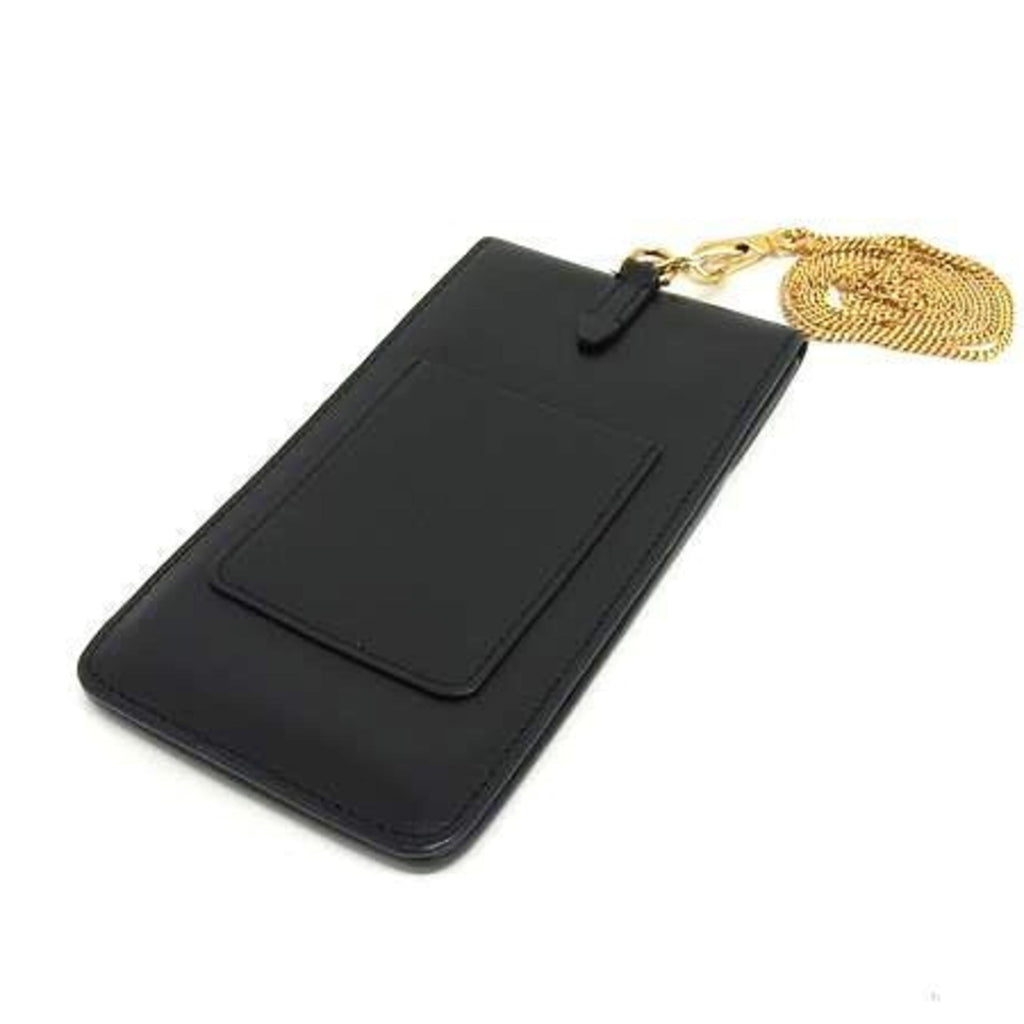 BURBERRY Shoulder Bag Phone Pouch Black Leather Women's Smartphone