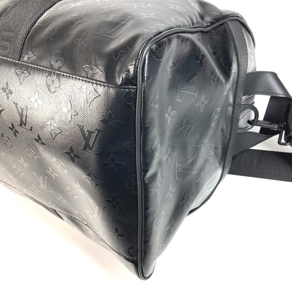 LOUIS VUITTON M23786 LV SKI Monogram Storm Keepall 55 Travel Bag, 2-Way Shoulder Bag/Boston Leather, Men's/Women's, Black, Like New — Like New
