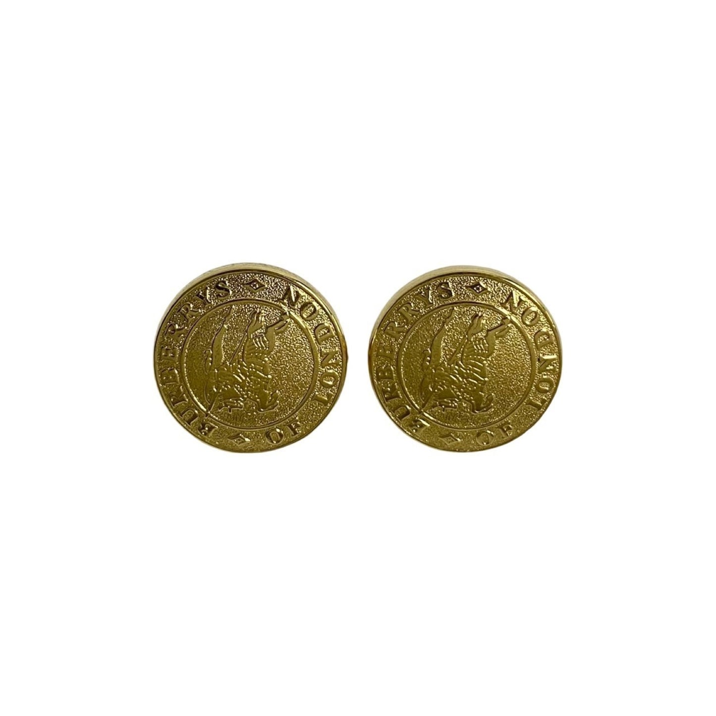 BURBERRY Shadow Horse logo button motif earrings, gold, 08403