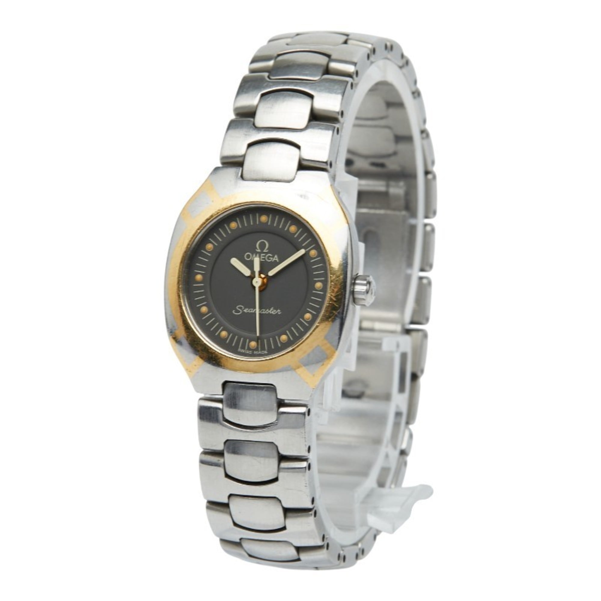 Omega Seamaster Polaris Quartz Watch, Gray Dial, Stainless Steel, Yellow Gold, Women's, OMEGA — Good
