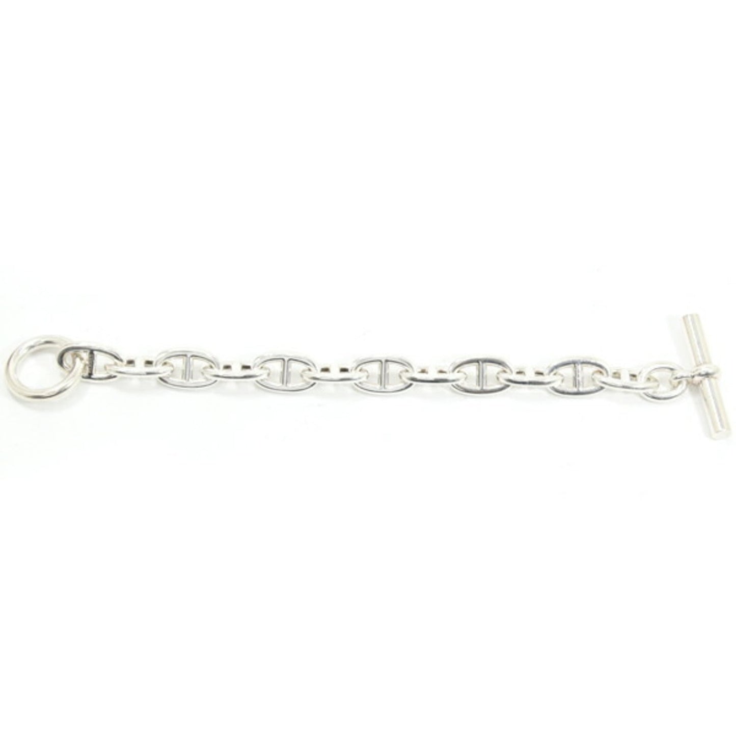 Hermès Chaine d'Ancre TGM Chain Bracelet, 12 Links, Silver 925, SV925, HERMES Silver, Men's/Women's, T5795