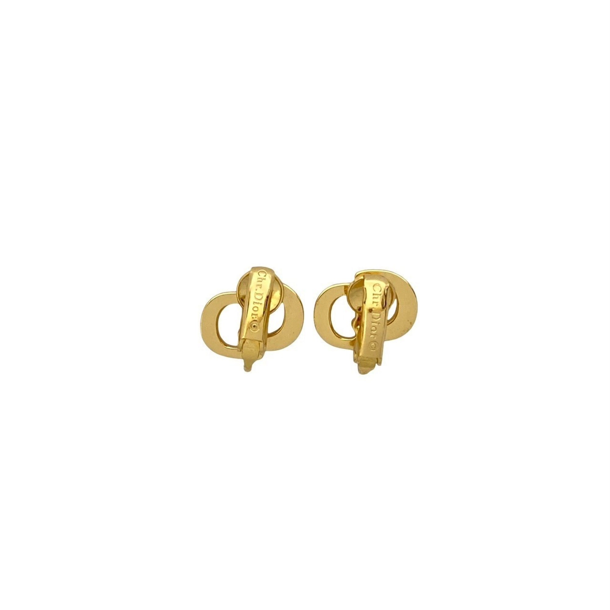 Christian Dior CD GP Earrings and Ear Cuffs, Gold, 10742