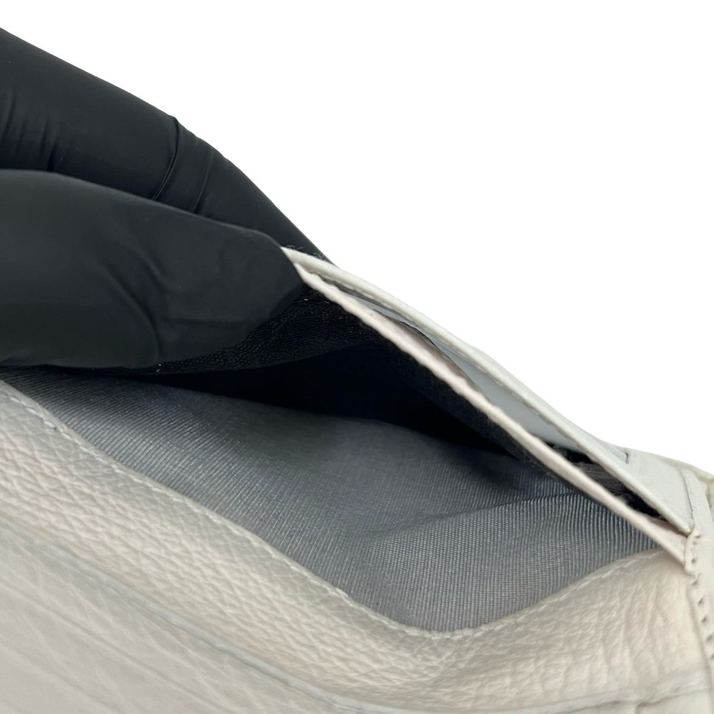 Christian Dior Saddle D Logo Leather Bi-fold Wallet Mini White 22193