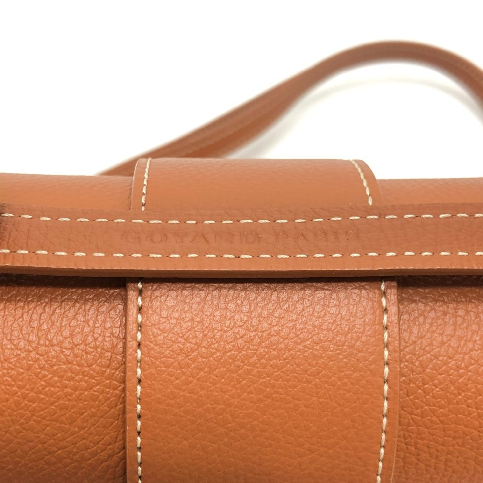 GOYARD Saigon Mini Soft Bag, 2-Way Crossbody Shoulder Handbag, Coated Canvas, Leather, Women's, Black & Tan, Like New — Like New
