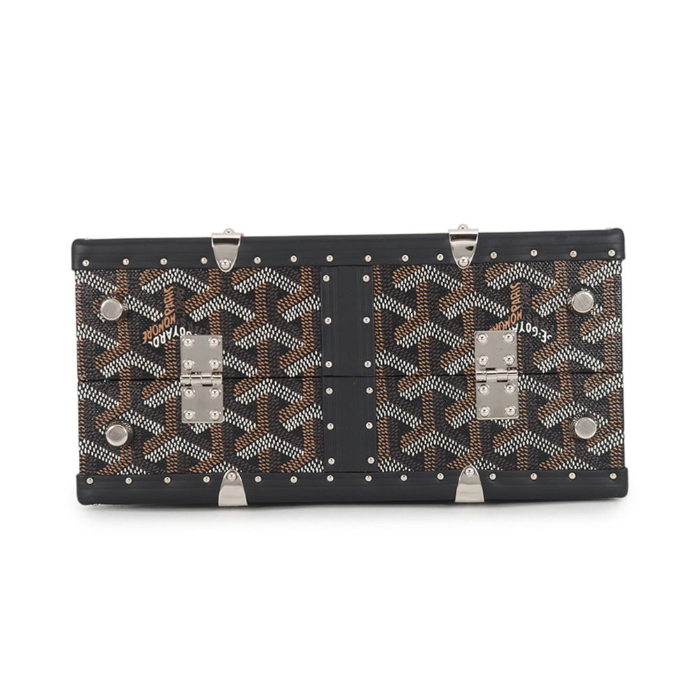 Goyard Saigon Mini Trunk Bag Wood SAIMA3MINTY01CL01P GOYARD Black 2-way Handbag — Like New