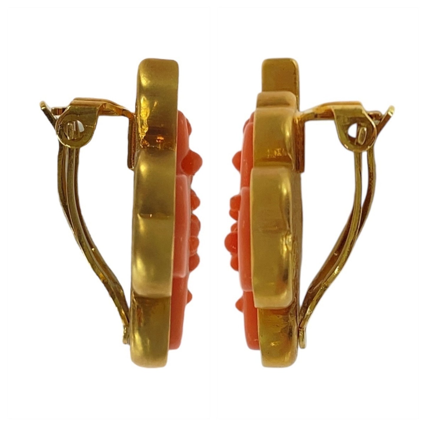 CHANEL Clover Coco Mark Gold and Pink Plated Earrings for Women