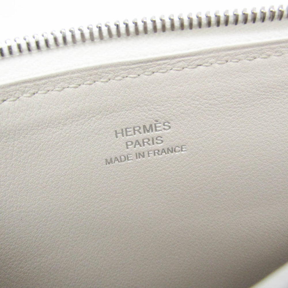 Hermes Atou GM Men,Women Evercalf Leather Pouch White — Like New